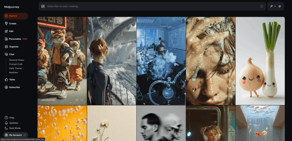 MidJourney’s interface

